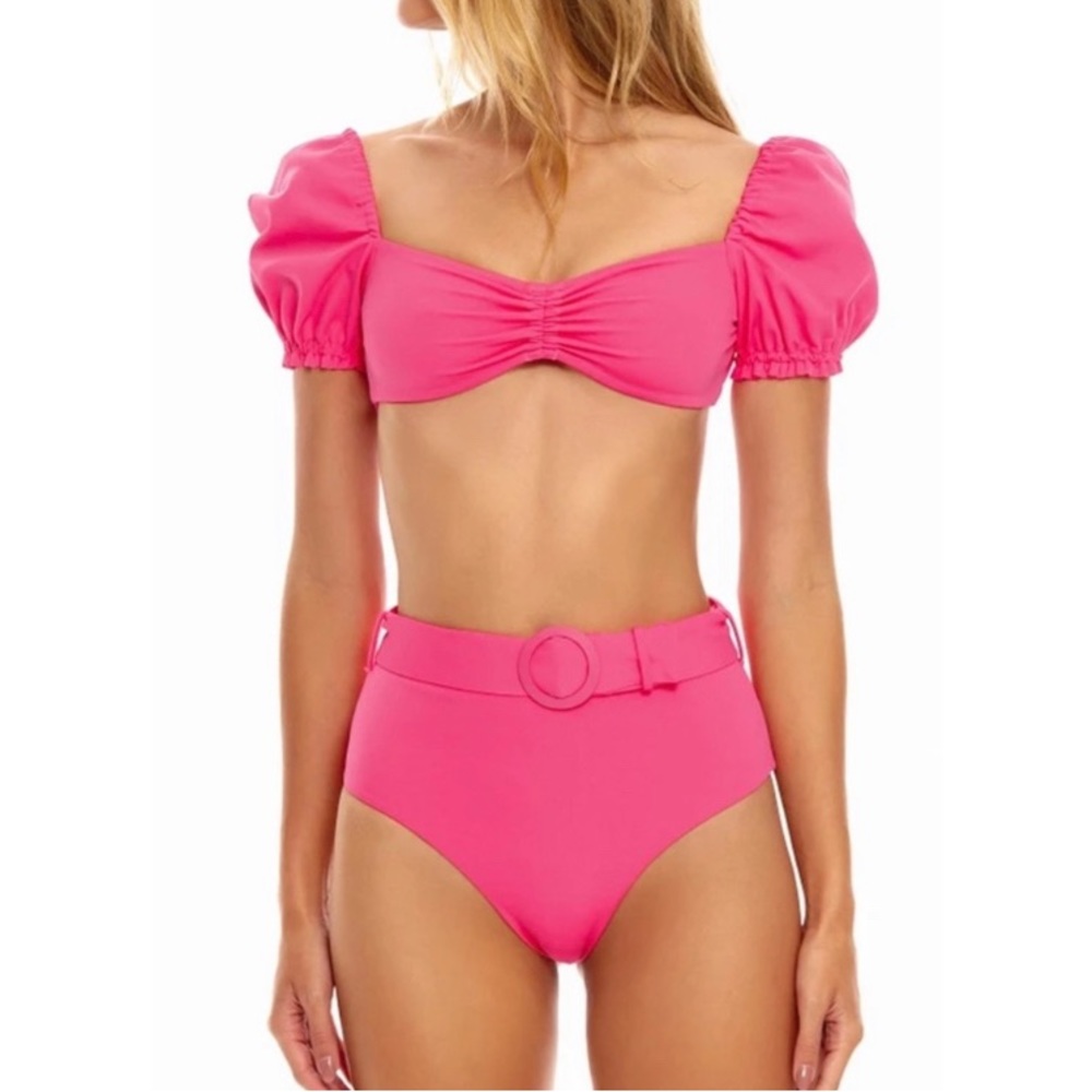 NWT Agua Bendita Romina Luau Bikini Top and Alicia Luau Bikini Bottom Set FLAWS